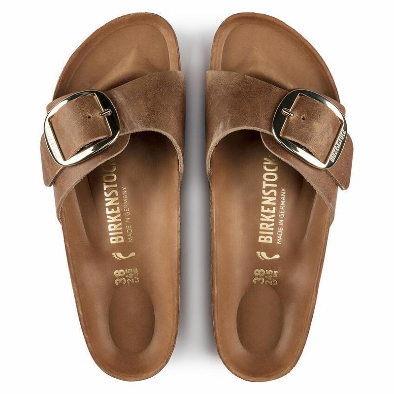 Birkenstock Big Přezkou Oiled Læder Madrid Dame Brune | DK 415FDN